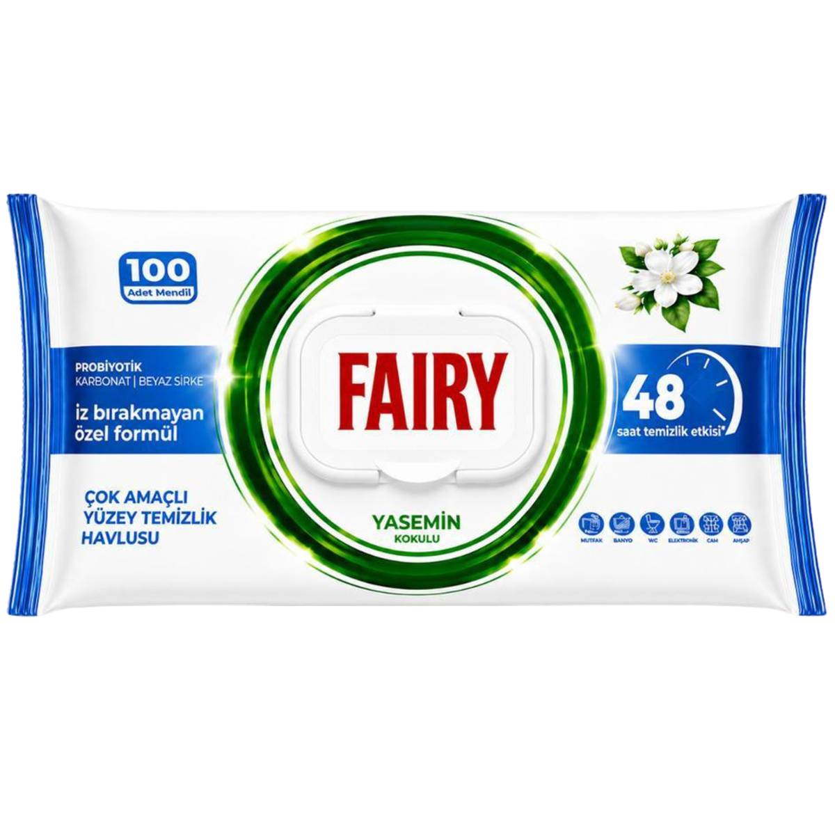 Fairy Nawilżane Chusteczki Czyszczące Uniwersalne Jasmine 100szt