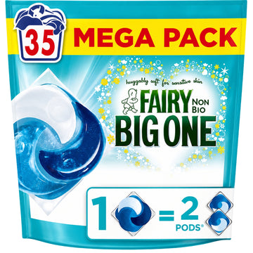 Fairy Non-Bio The Big One Kapsułki do Prania Tkanin Białych i Kolorowych 35szt