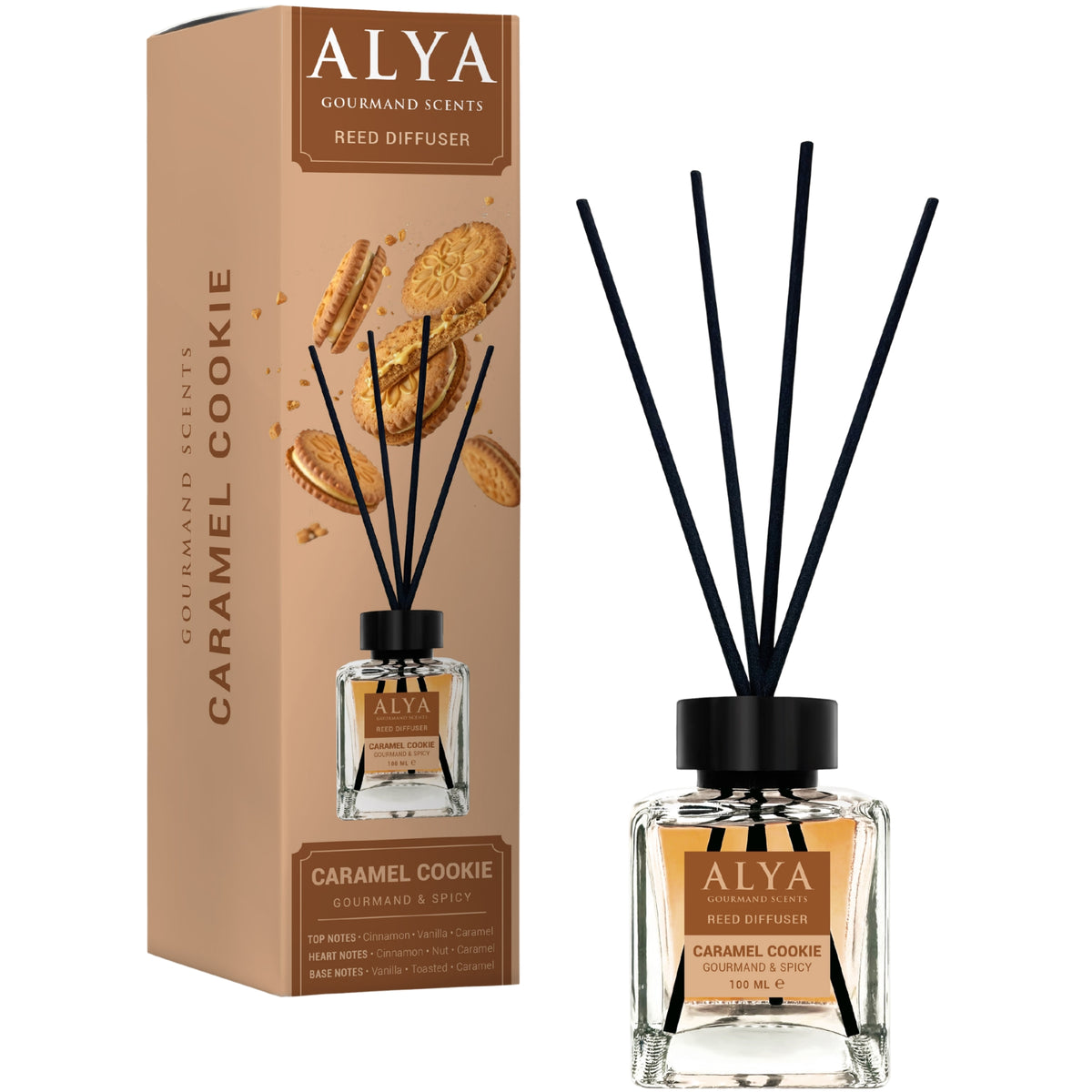 Alya Gourmand Patyczki Zapachowe Carmel Cookie 100ml