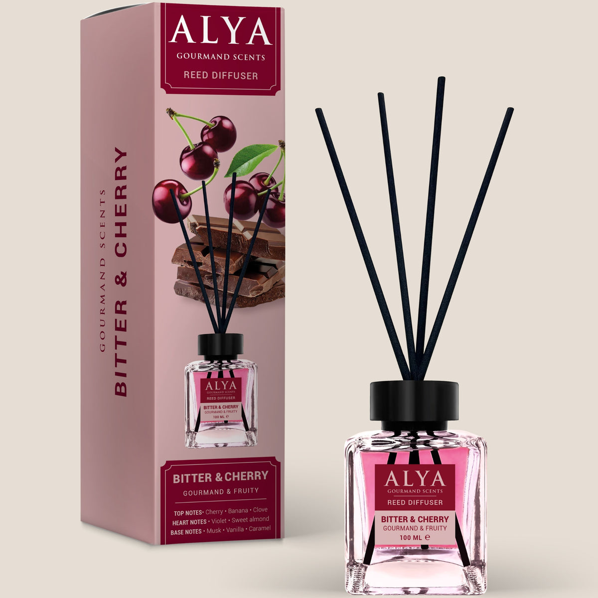 Alya Gourmand Patyczki Zapachowe Bitter&Cherry 100ml