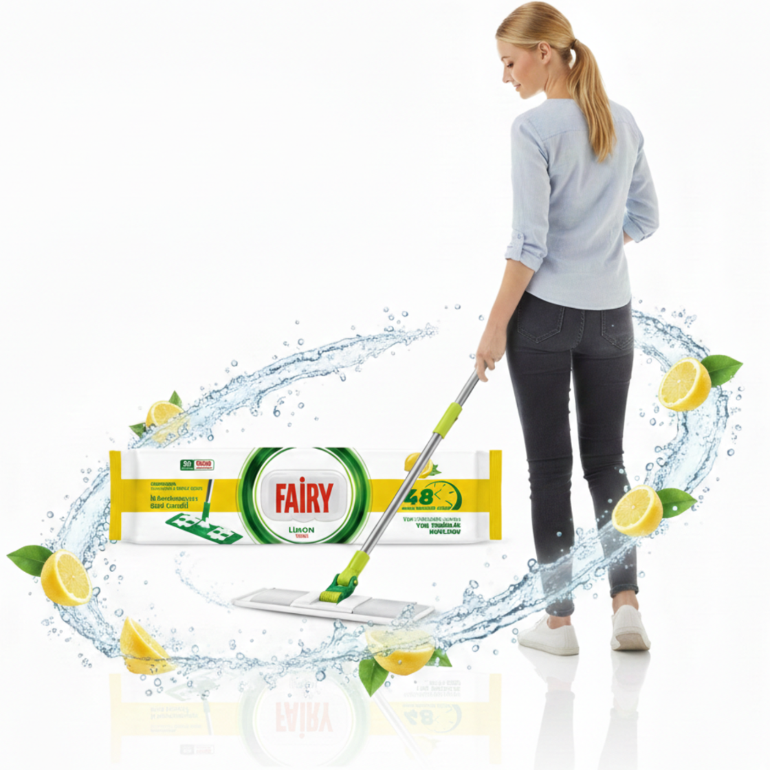 Fairy Wkłady Nawilżane do Mopa Lemon 50szt