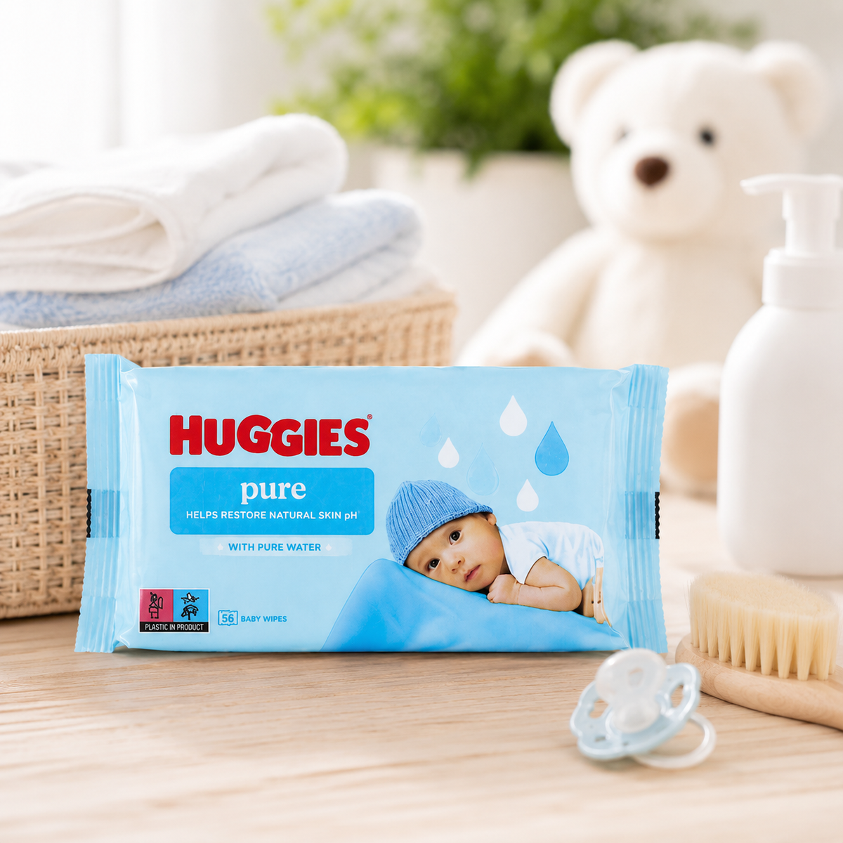 Huggies Chusteczki Nawilżane dla Dzieci Pure 56szt