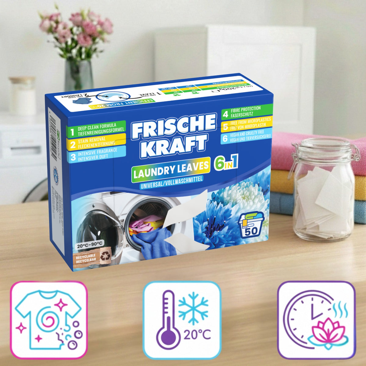 Frische Kraft 6w1 Listki Piorące Uniwersalne 50szt