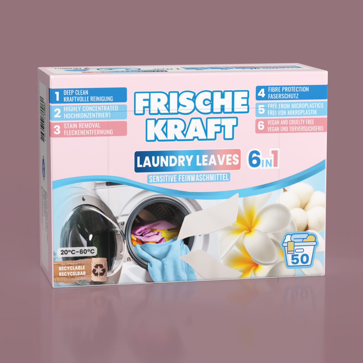 Frische Kraft 6w1 Listki Piorące Sensitive 50szt