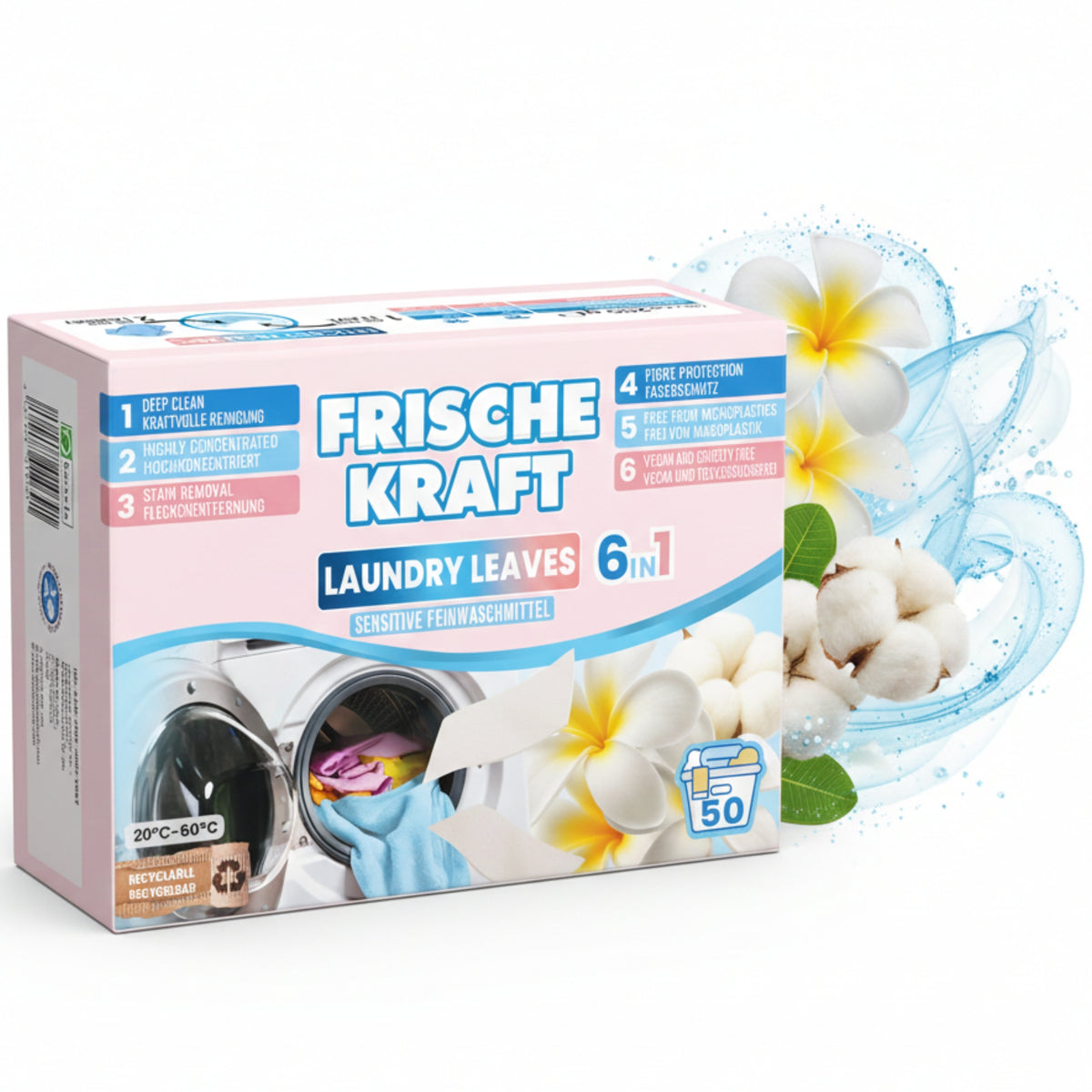 Frische Kraft 6w1 Listki Piorące Sensitive 50szt