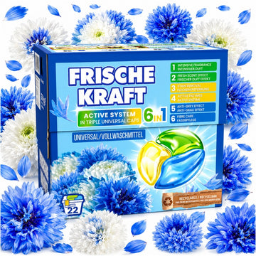 Frische Kraft 6w1 Kapsułki do Prania Tkanin Uniwersalne 22szt