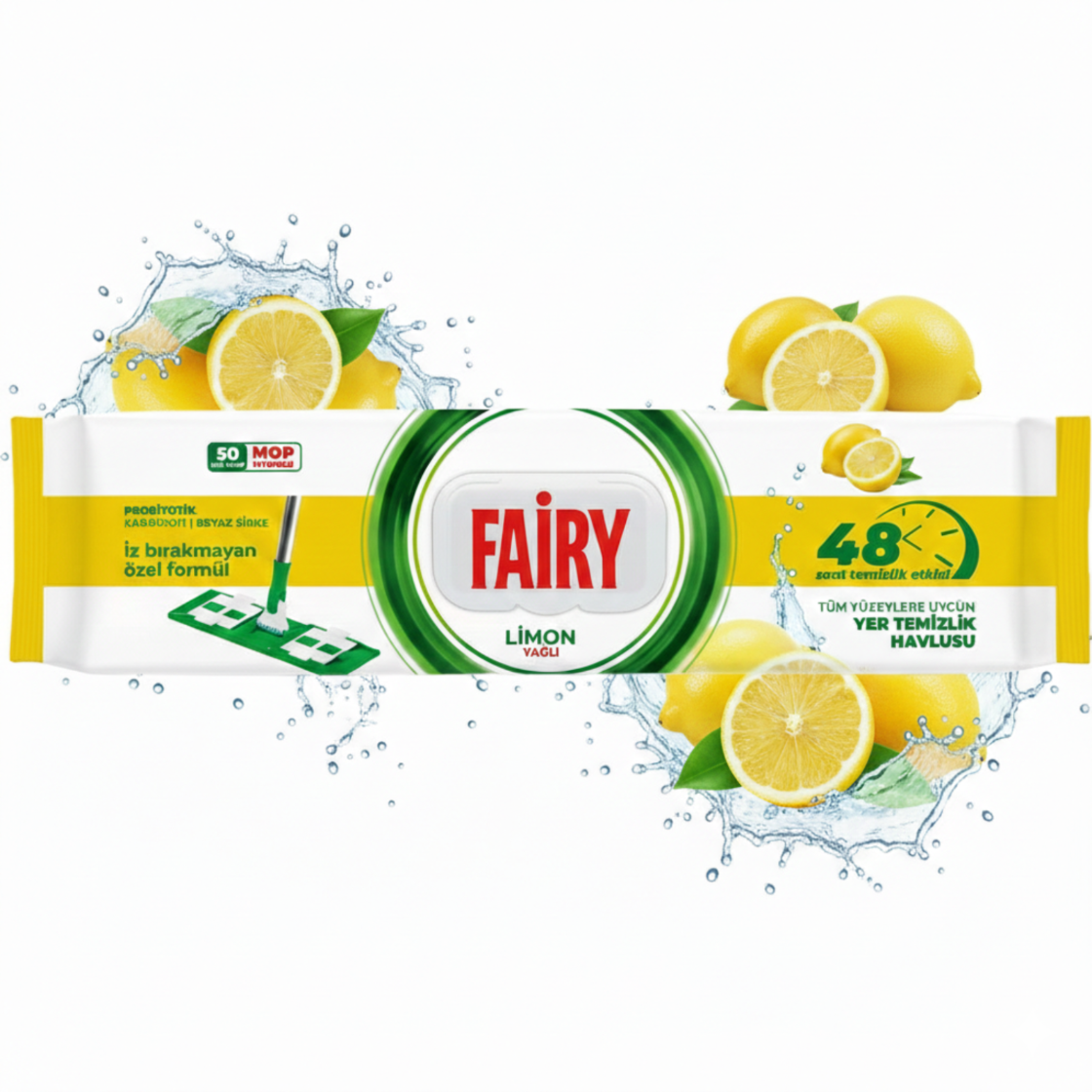 Fairy Wkłady Nawilżane do Mopa Lemon 50szt