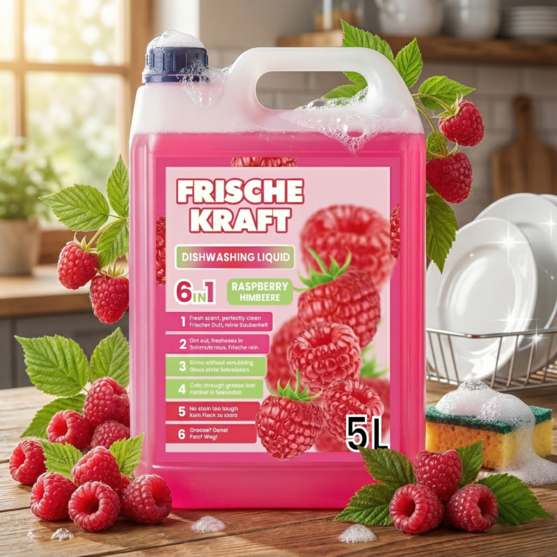 Frische Kraft 6w1 Płyn do Mycia Naczyń Malinowy 5l