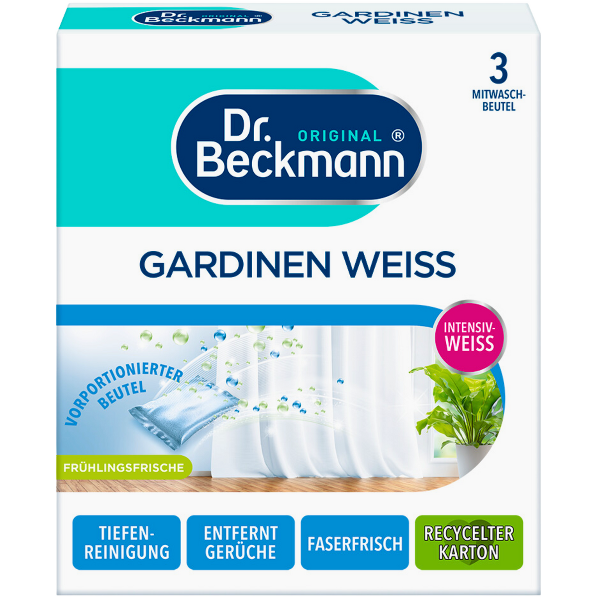 Dr Beckmann Proszek do Wybielania Firanek 3x40g