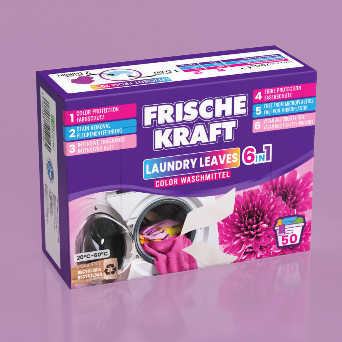 Frische Kraft 6w1 Listki Piorące do Koloru 50szt