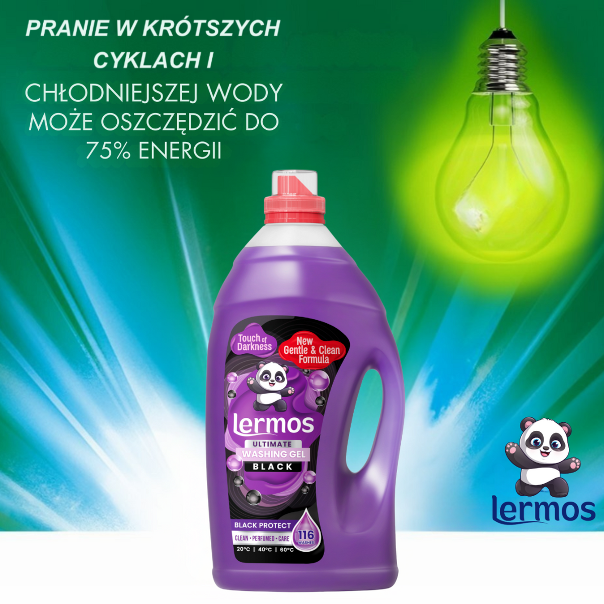 Lermos Skoncentrowany Żel do Prania Ciemnych i Czarnych Tkanin 116 Prań 4,3l (S)
