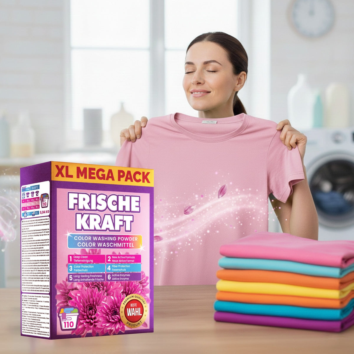 Frische Kraft Proszek do Prania Tkanin Kolor 5,94kg 110 Prań