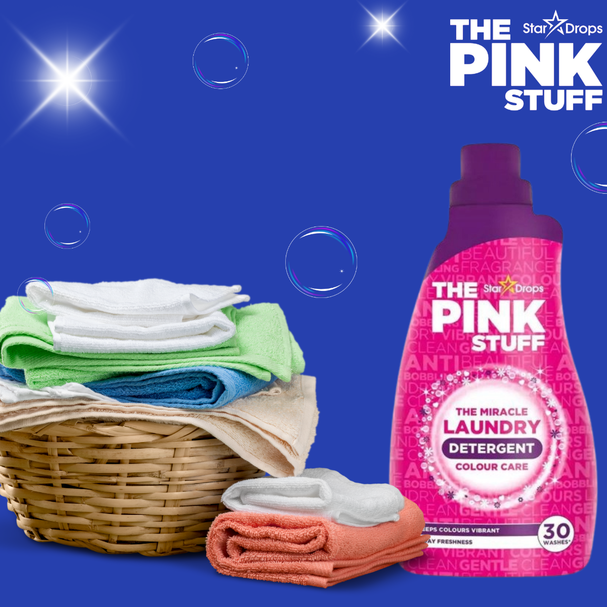 The Pink Stuff Płyn do Prania Tkanin Kolor 30 Prań 960ml