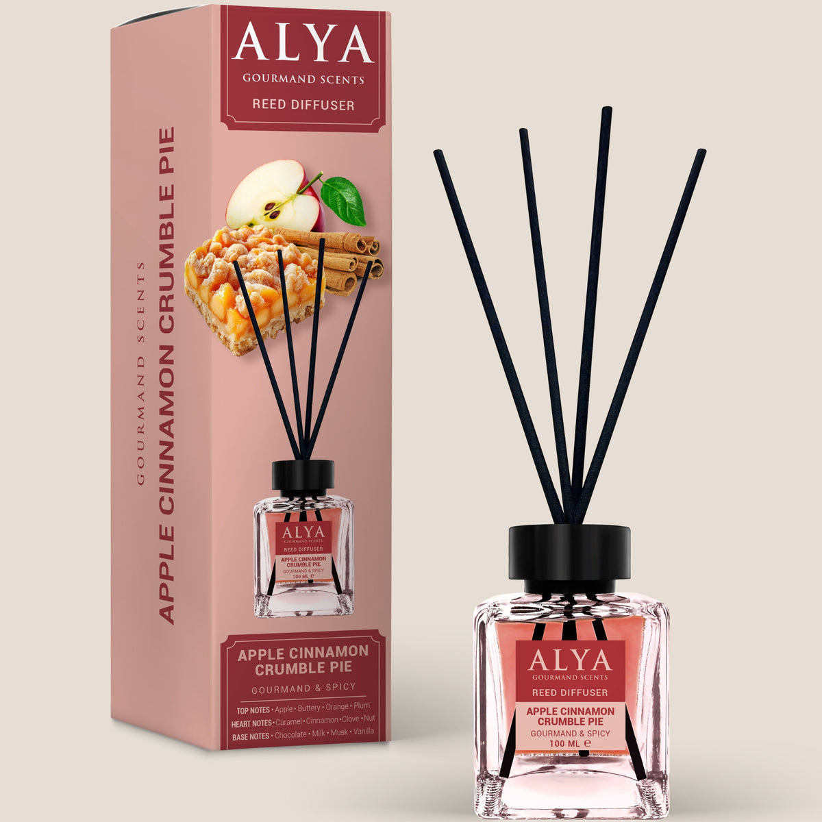Alya Gourmand Patyczki Zapachowe Apple Cinnamon Crumble Pie 100ml