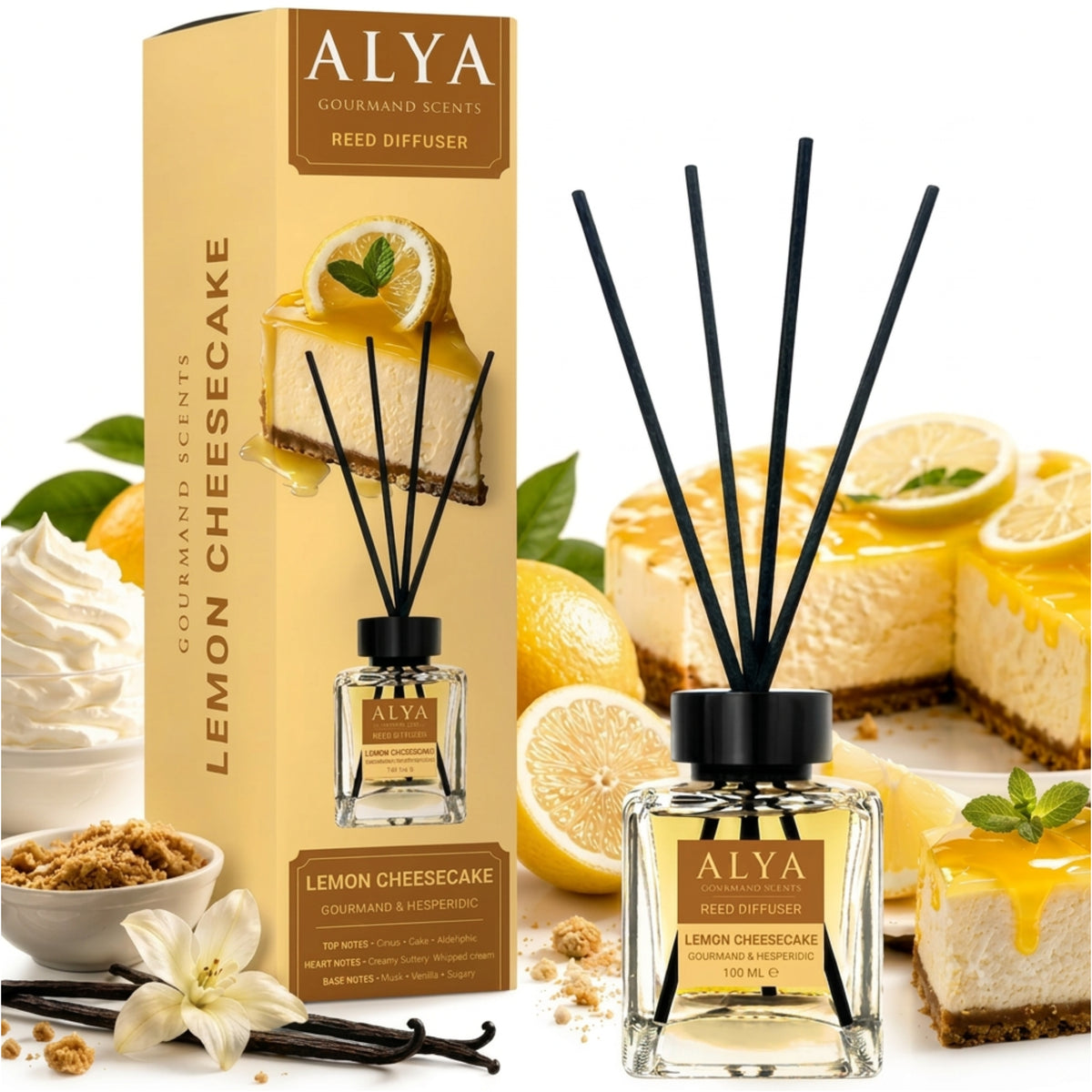 Alya Gourmand Patyczki Zapachowe Lemon Cheesecake 100ml