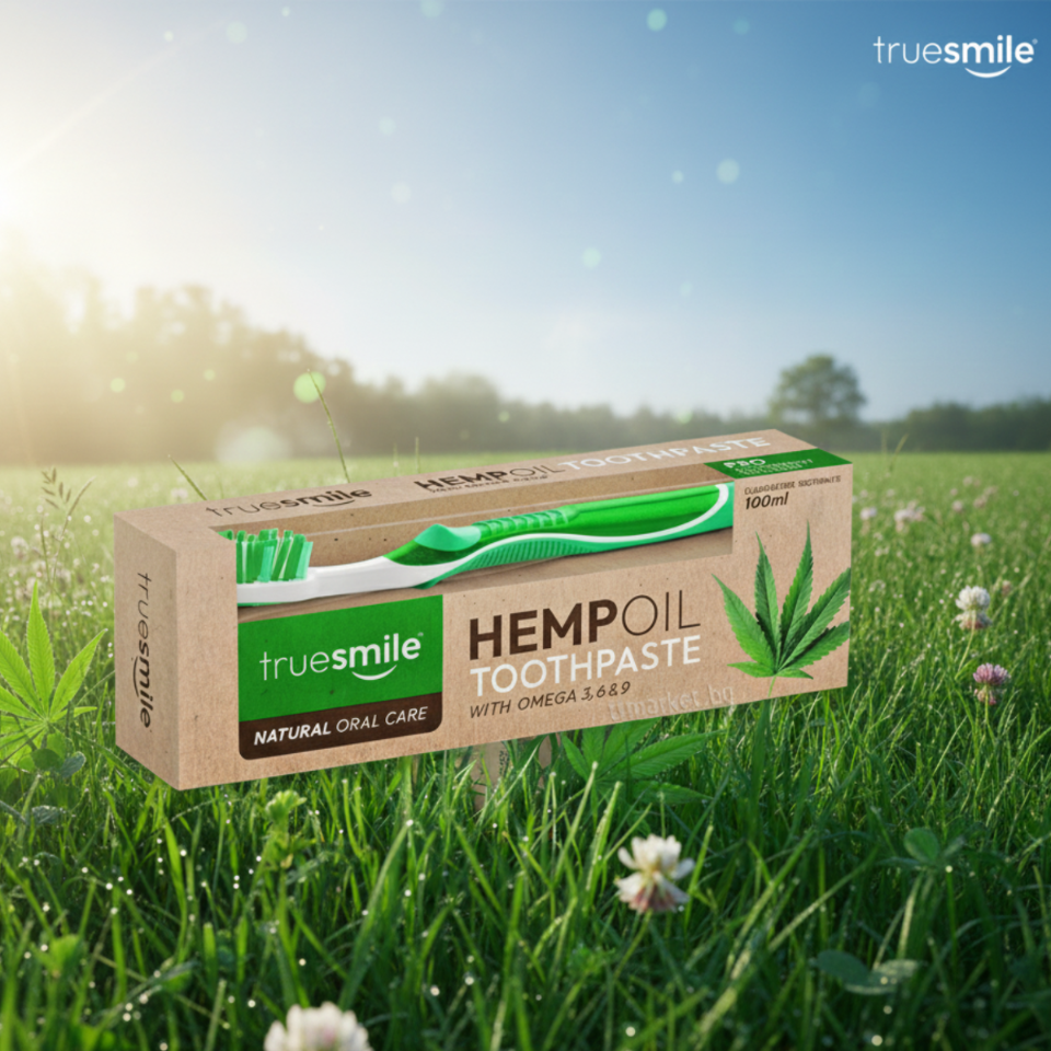 Truesmile Hemp Oil Pasta do Zębów + Szczoteczka 100ml