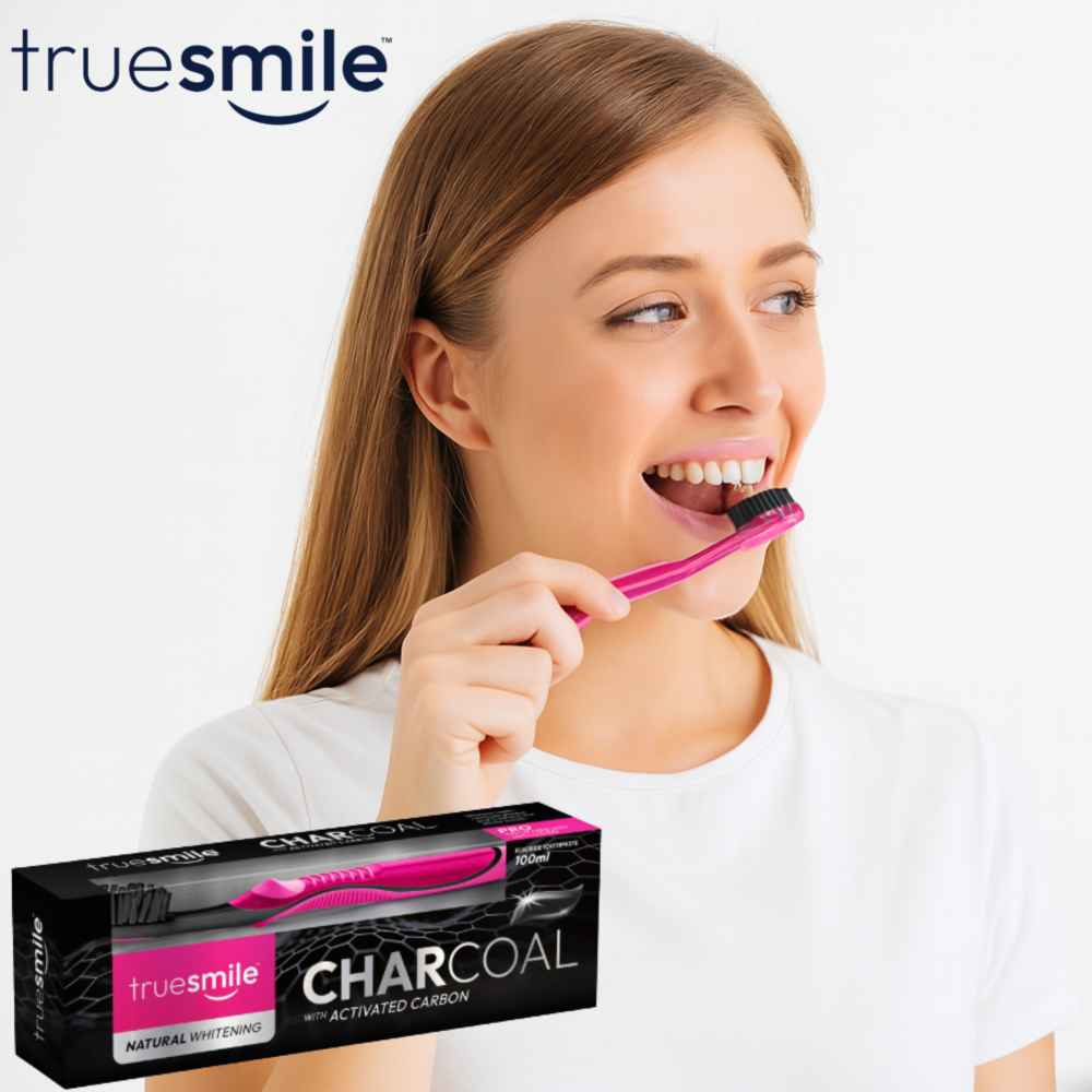Truesmile Charcoal Pasta do Zębów Wybielająca z Węglem Aktywnym + Szczoteczka 100ml