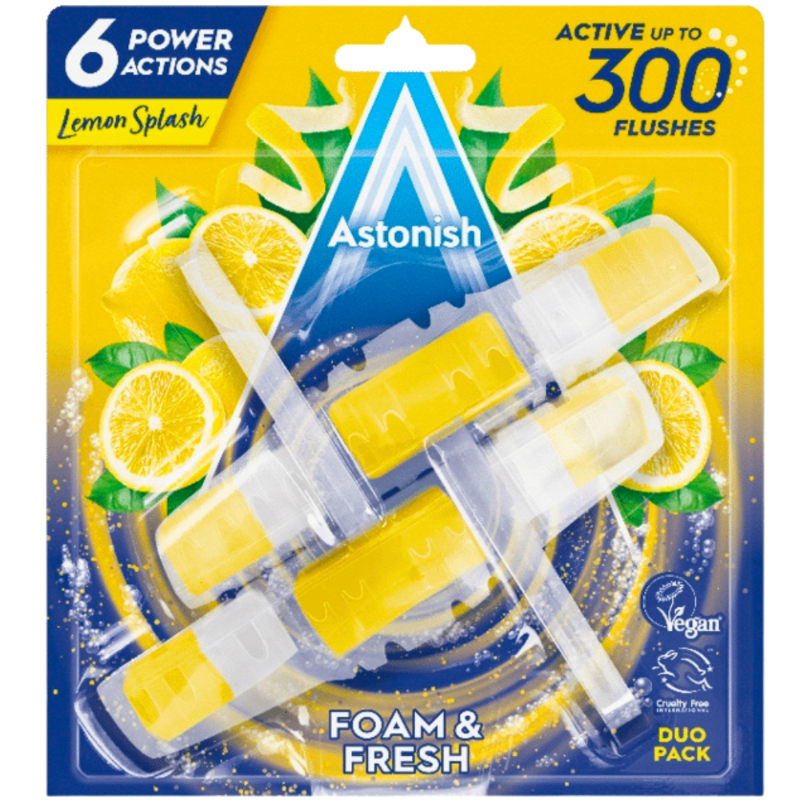 Astonish Zawieszka do WC Cytrynowa 2x40g