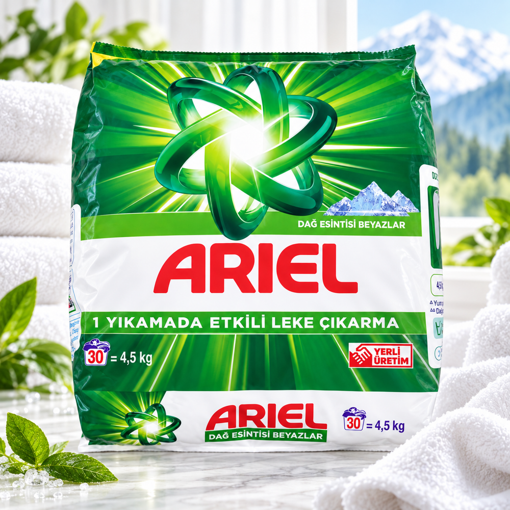Ariel Proszek do Prania Tkanin Białych Mountain Breeze 30 Prań 4,5kg