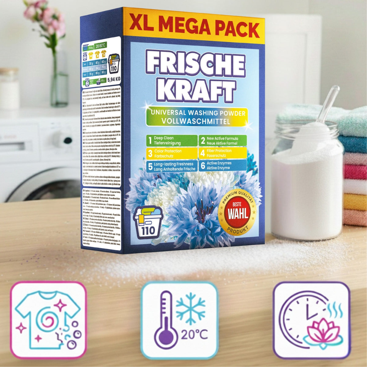 Frische Kraft Proszek do Prania Uniwersalny 5,94kg 110 Prań