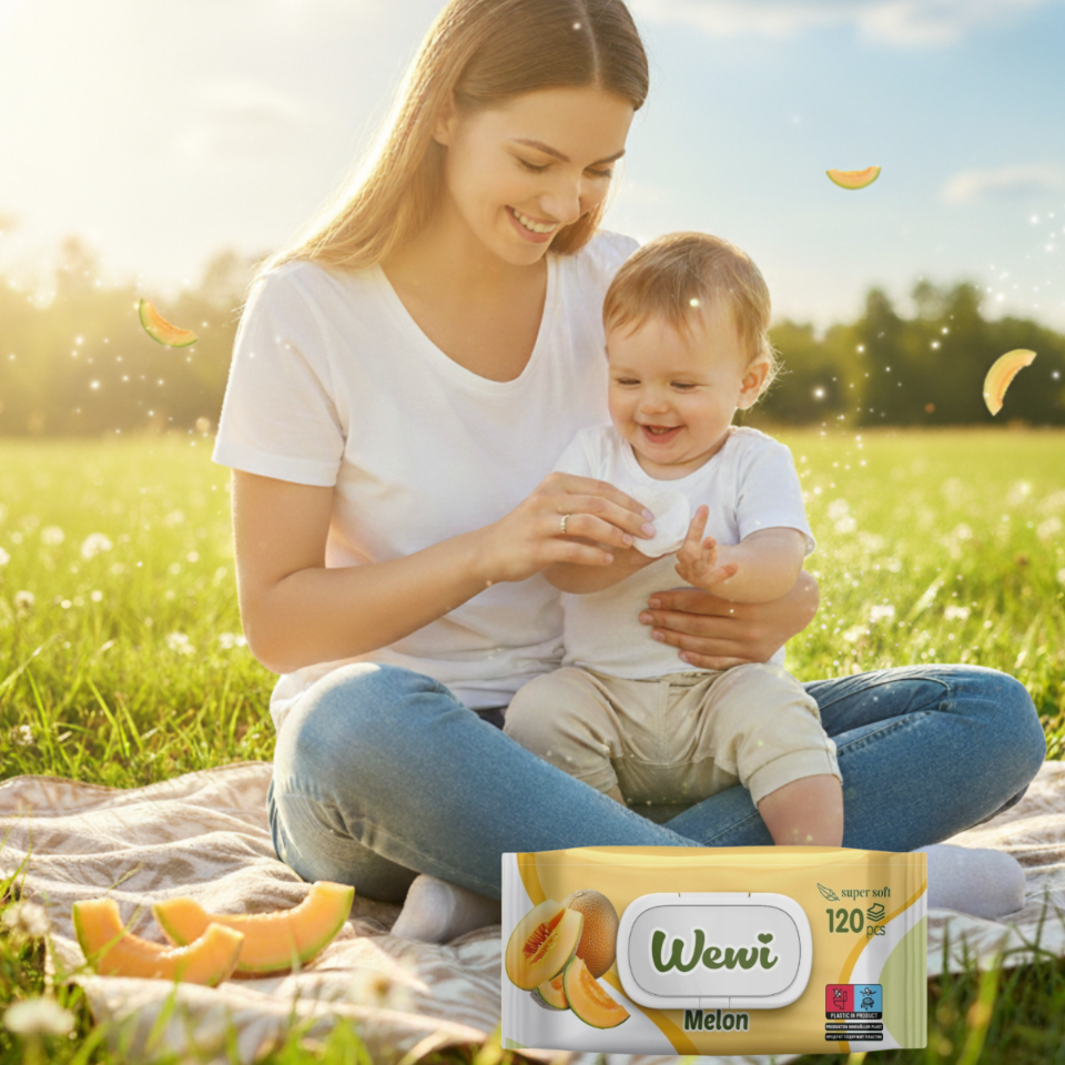 Wewi Chusteczki Nawilżane Melon 120szt