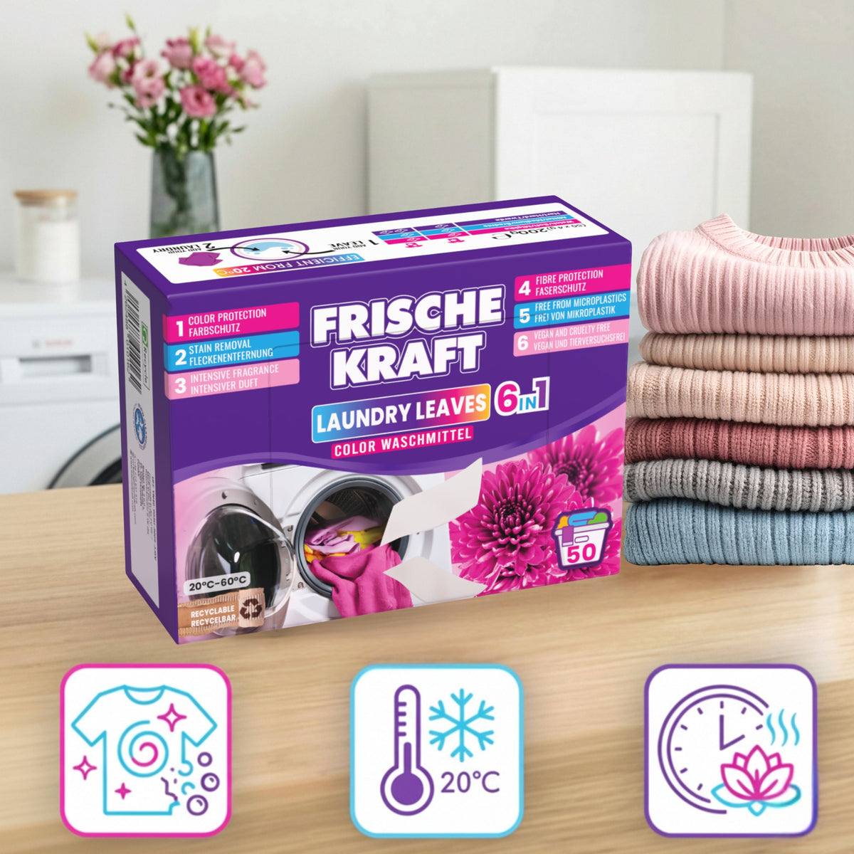 Frische Kraft 6w1 Listki Piorące do Koloru 50szt