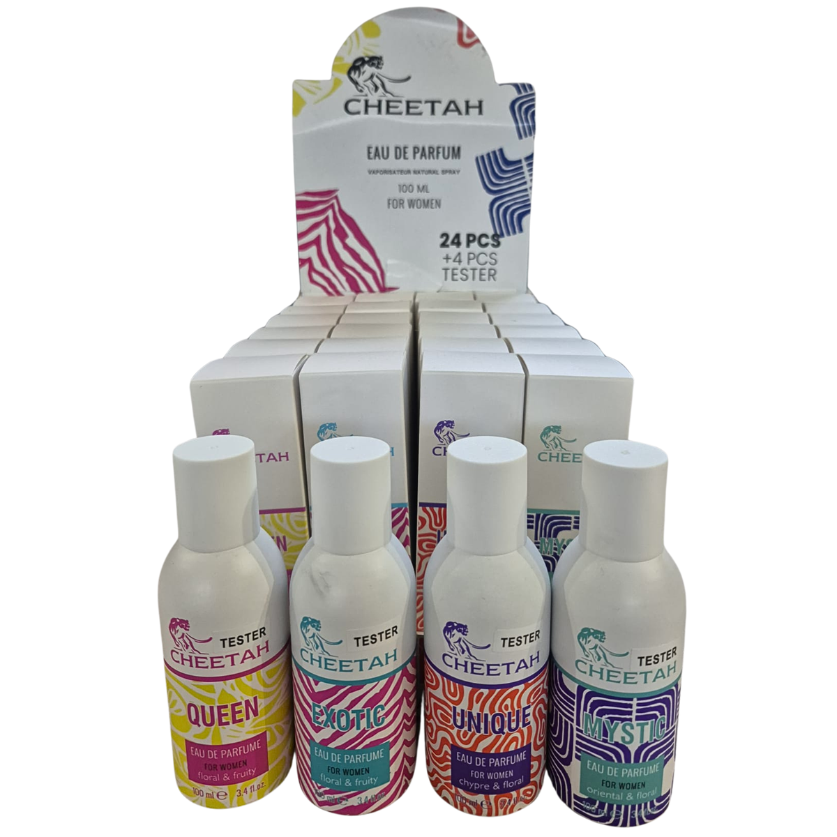 Cheetah Perfuma Damska Mystic/Exotic/Unique/Queen 24x100ml