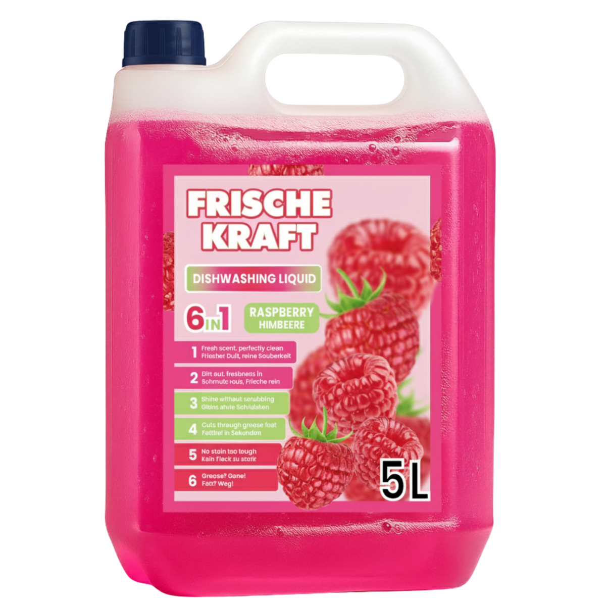 Frische Kraft 6w1 Płyn do Mycia Naczyń Malinowy 5l