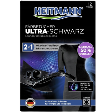 Heitmann Chusteczki do Prania Czarnego Odnowa Koloru 12szt