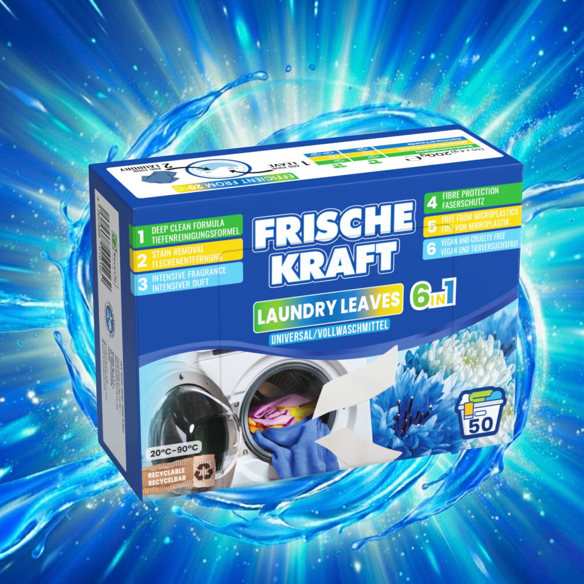 Frische Kraft 6w1 Listki Piorące Uniwersalne 50szt