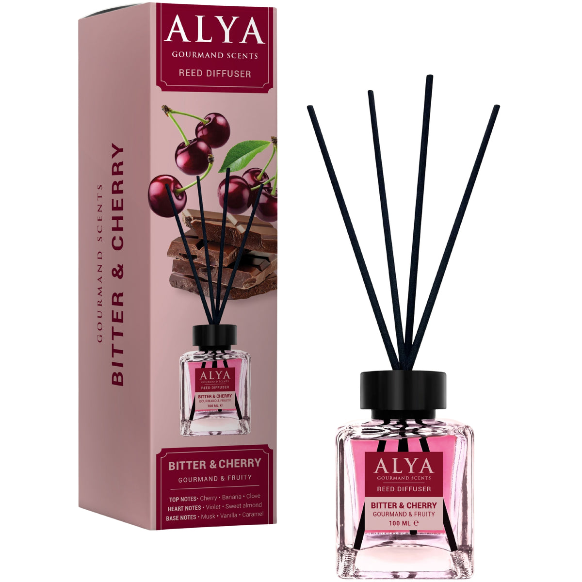 Alya Gourmand Patyczki Zapachowe Bitter&Cherry 100ml