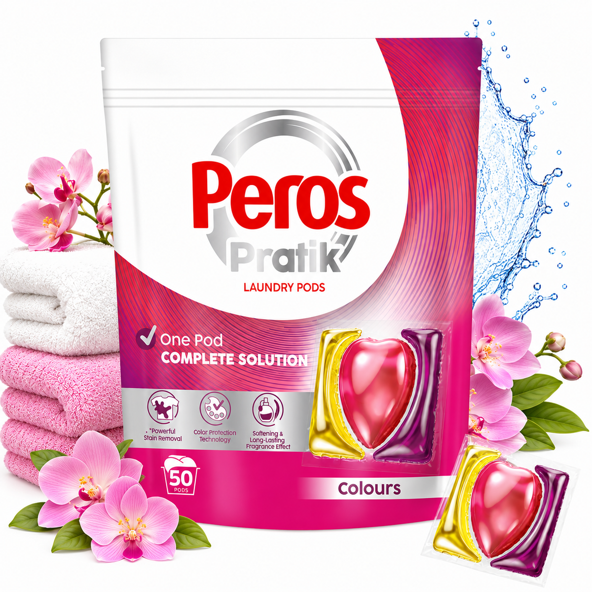 Peros Pratik Kapsułki do Prania Kolorowych Tkanin 50szt
