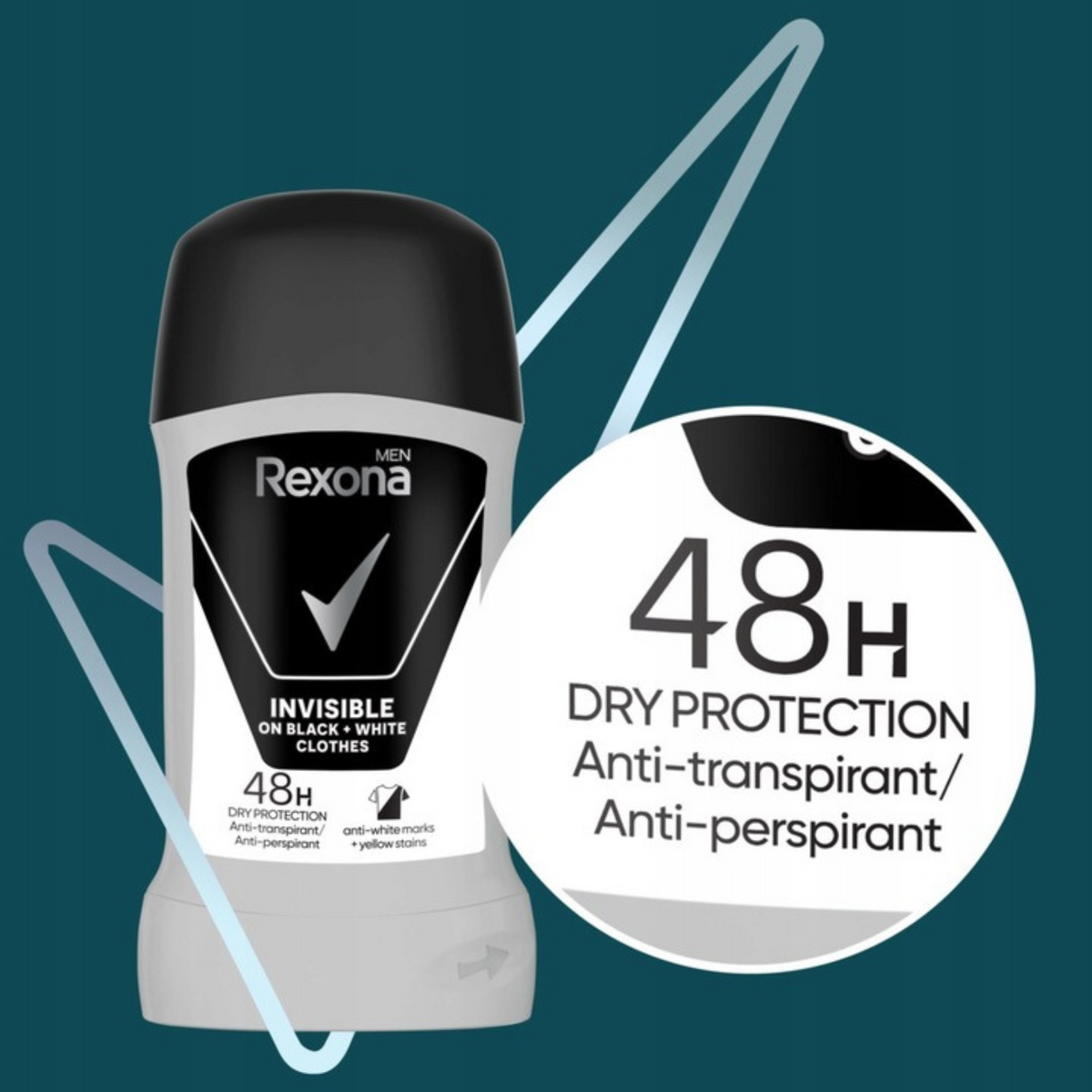 Rexona Antyperspirant Męski w Sztyfcie Invisible Black&White 50ml