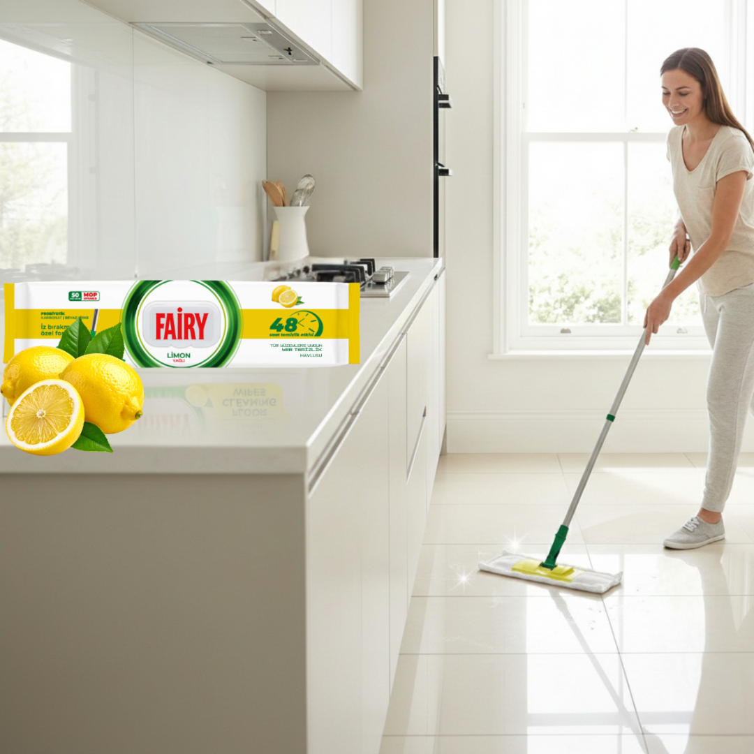 Fairy Wkłady Nawilżane do Mopa Lemon 50szt