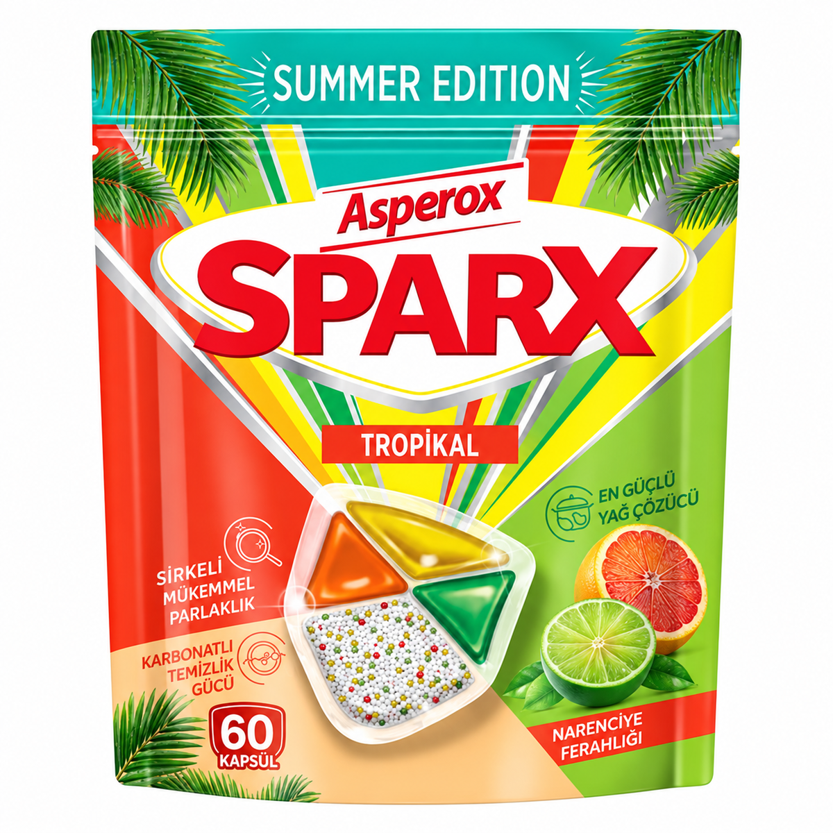 Asperox Sparx Diamond Summer Edition Kapsułki do Zmywarki Tropical 60szt