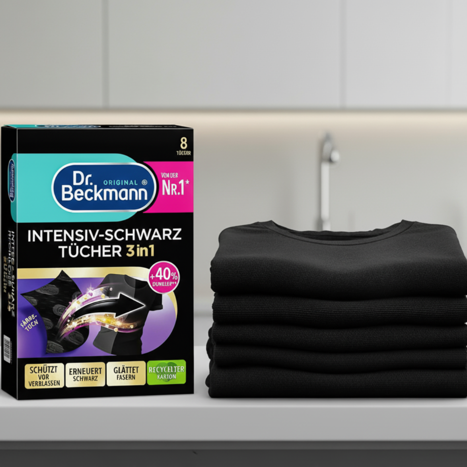 Dr Beckmann 3w1 Chusteczki do Prania Czarnego Odnowa Koloru 8szt
