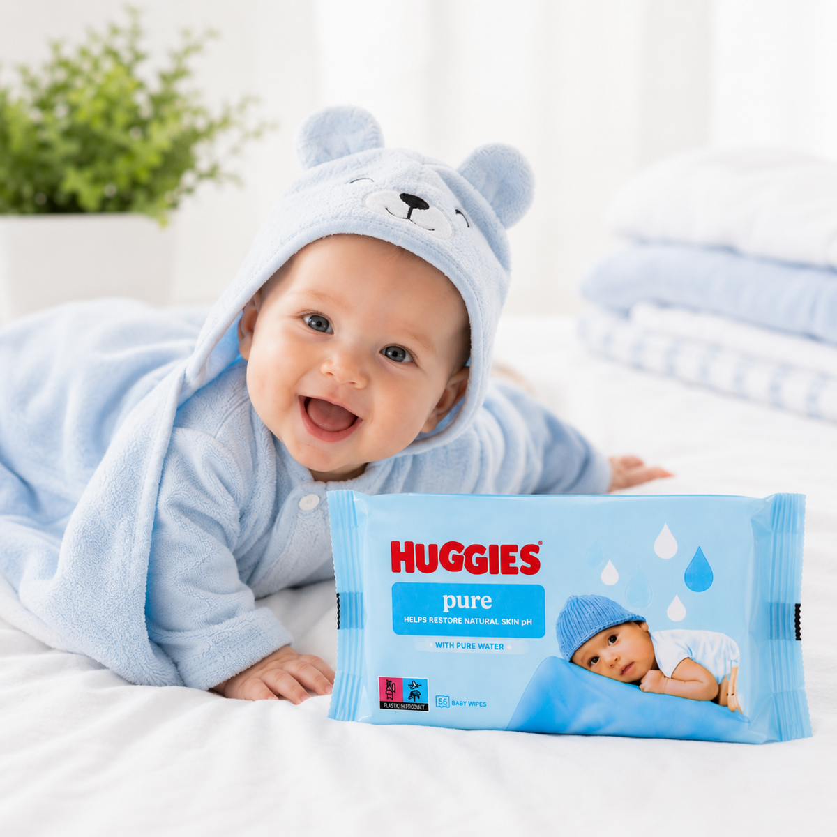Huggies Chusteczki Nawilżane dla Dzieci Pure 56szt