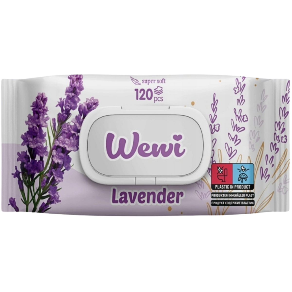 Wewi Chusteczki Nawilżane Lavender 120szt