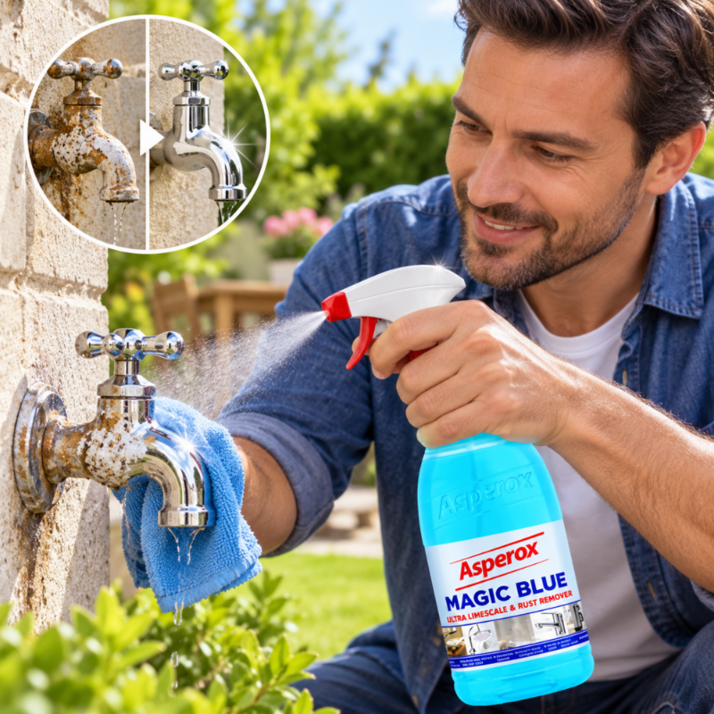 Asperox Magic Blue Odkamieniacz do Usuwania Kamienia i Rdzy w Sprayu 1l
