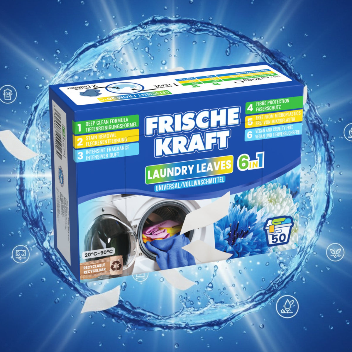 Frische Kraft 6w1 Listki Piorące Uniwersalne 50szt