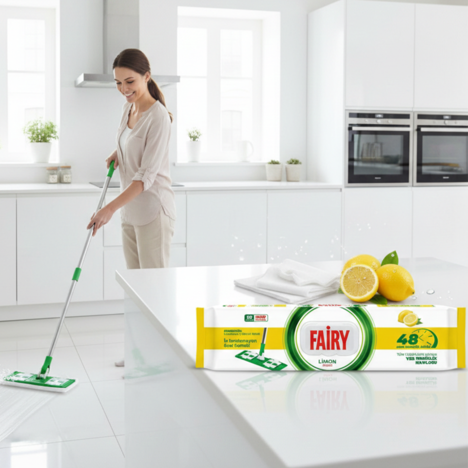 Fairy Wkłady Nawilżane do Mopa Lemon 50szt