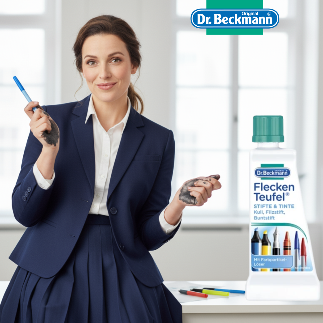 Dr Beckmann Odplamiacz w Płynie do Usuwania Plam z Długopisów i Atramentu 50ml
