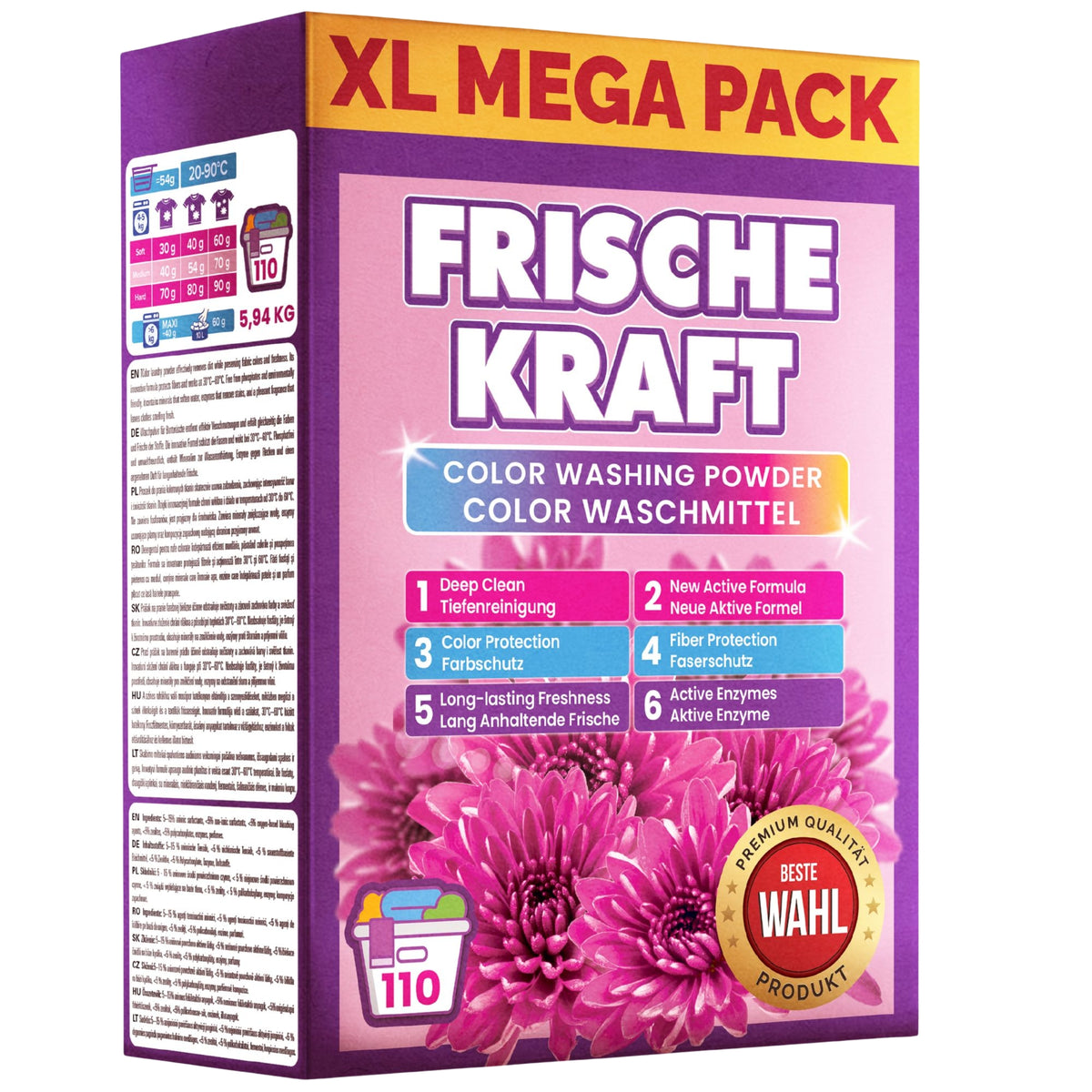 Frische Kraft Proszek do Prania Tkanin Kolor 5,94kg 110 Prań