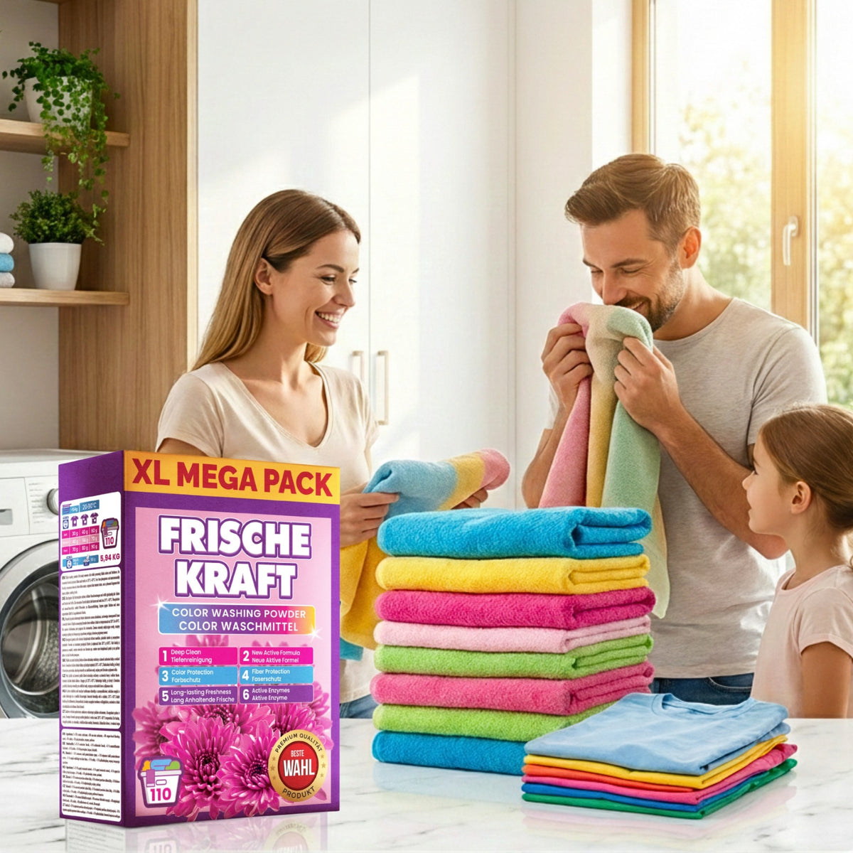 Frische Kraft Proszek do Prania Tkanin Kolor 5,94kg 110 Prań